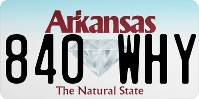 AR license plate 840WHY