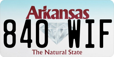 AR license plate 840WIF