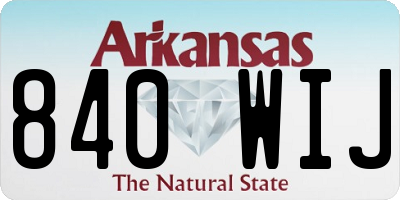 AR license plate 840WIJ