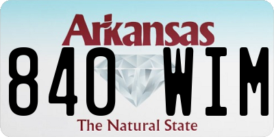 AR license plate 840WIM