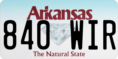 AR license plate 840WIR