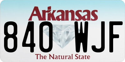 AR license plate 840WJF