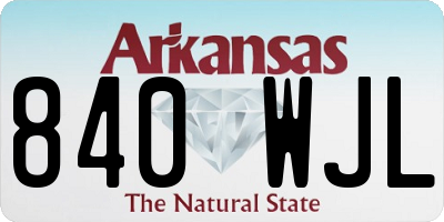 AR license plate 840WJL