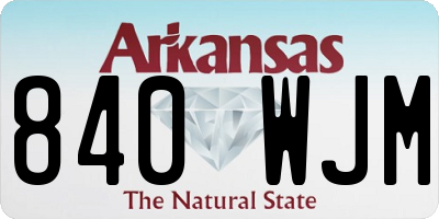AR license plate 840WJM