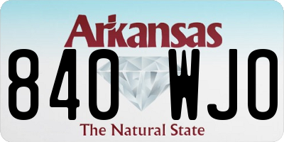 AR license plate 840WJO