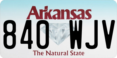 AR license plate 840WJV