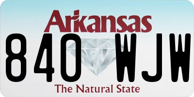 AR license plate 840WJW