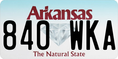 AR license plate 840WKA