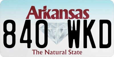 AR license plate 840WKD