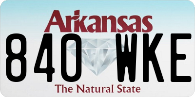 AR license plate 840WKE