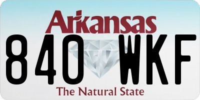 AR license plate 840WKF