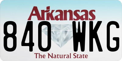 AR license plate 840WKG