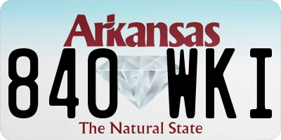 AR license plate 840WKI