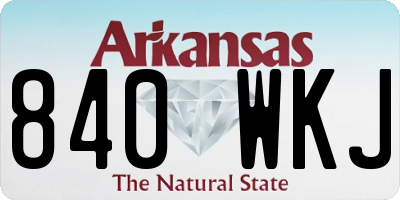 AR license plate 840WKJ
