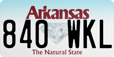 AR license plate 840WKL