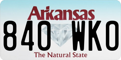AR license plate 840WKO