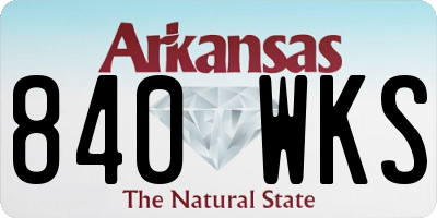AR license plate 840WKS