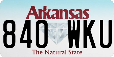 AR license plate 840WKU