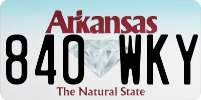 AR license plate 840WKY