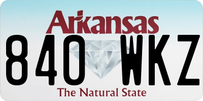 AR license plate 840WKZ