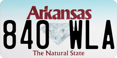 AR license plate 840WLA