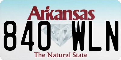 AR license plate 840WLN