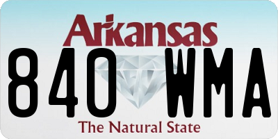 AR license plate 840WMA