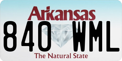 AR license plate 840WML