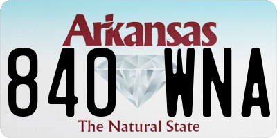 AR license plate 840WNA