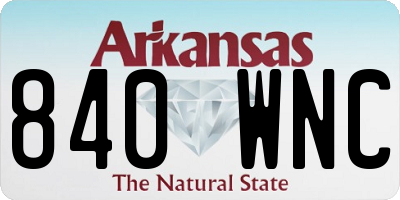 AR license plate 840WNC