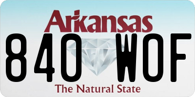 AR license plate 840WOF