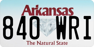 AR license plate 840WRI