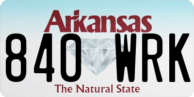 AR license plate 840WRK