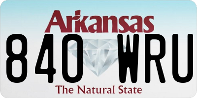 AR license plate 840WRU