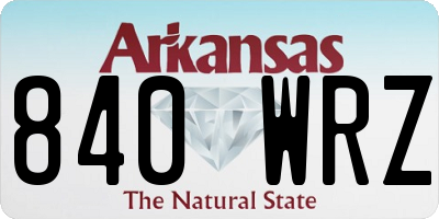 AR license plate 840WRZ