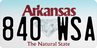 AR license plate 840WSA
