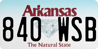 AR license plate 840WSB