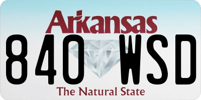 AR license plate 840WSD