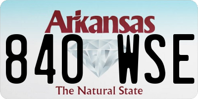 AR license plate 840WSE