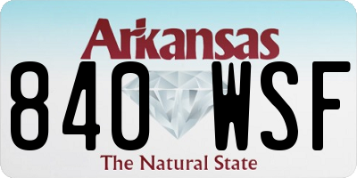 AR license plate 840WSF