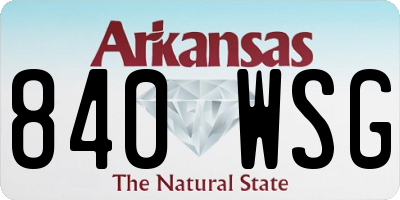 AR license plate 840WSG
