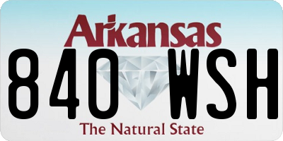 AR license plate 840WSH