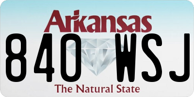 AR license plate 840WSJ