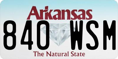 AR license plate 840WSM