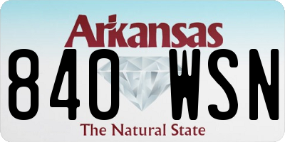 AR license plate 840WSN