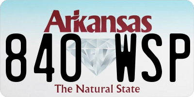 AR license plate 840WSP