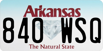 AR license plate 840WSQ
