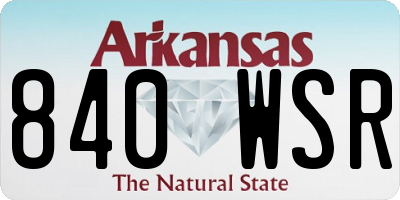 AR license plate 840WSR