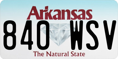 AR license plate 840WSV