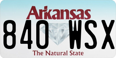 AR license plate 840WSX